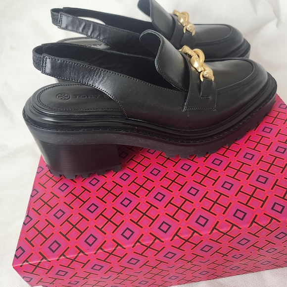 Tory Burch Women's Jessa Lug Loafers in Black Sz 10 - Picture 2 of 9